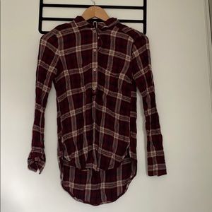 ❤️ AE Boyfriend Fit Half Button Flannel Top